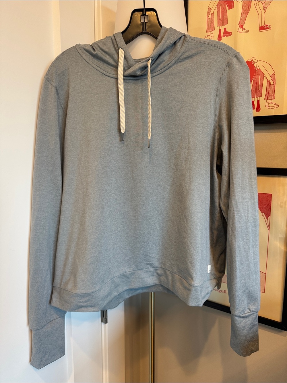Vuori Women’s Halo Essential Hoodie in Blue Gray, Size Large